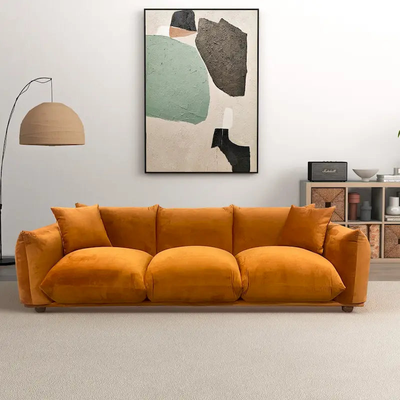 Divano Arten Mid-Century Modern di lusso in Bouclé/Velluto