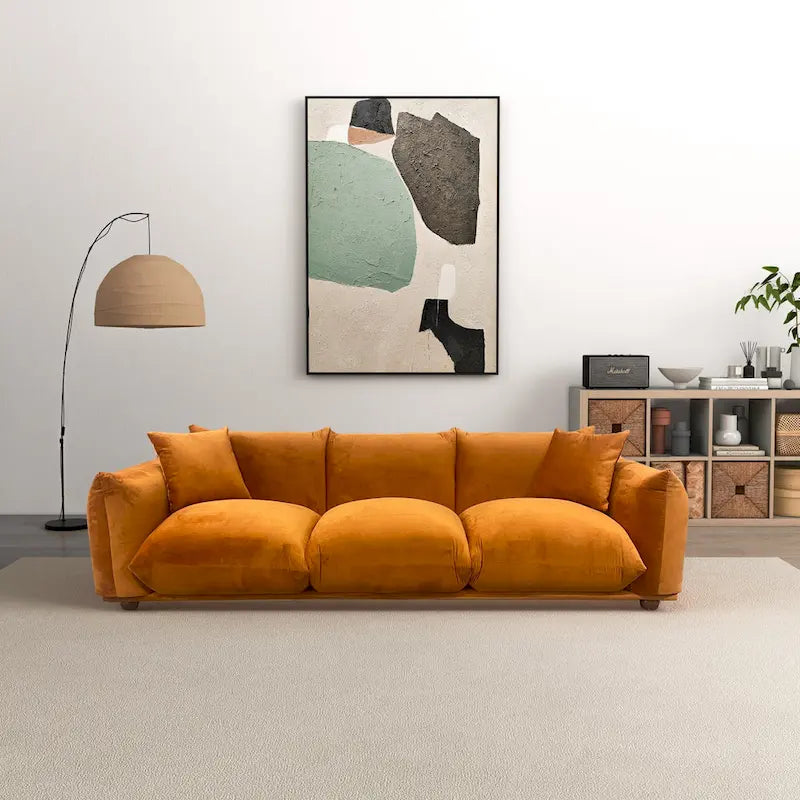 Divano Arten Mid-Century Modern di lusso in Bouclé/Velluto