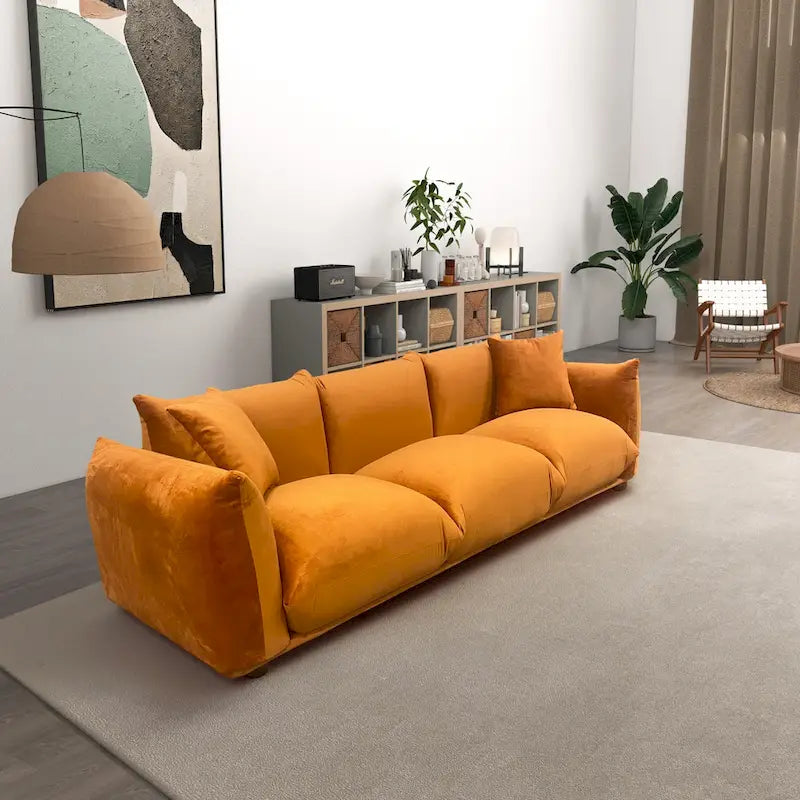 Divano Arten Mid-Century Modern di lusso in Bouclé/Velluto