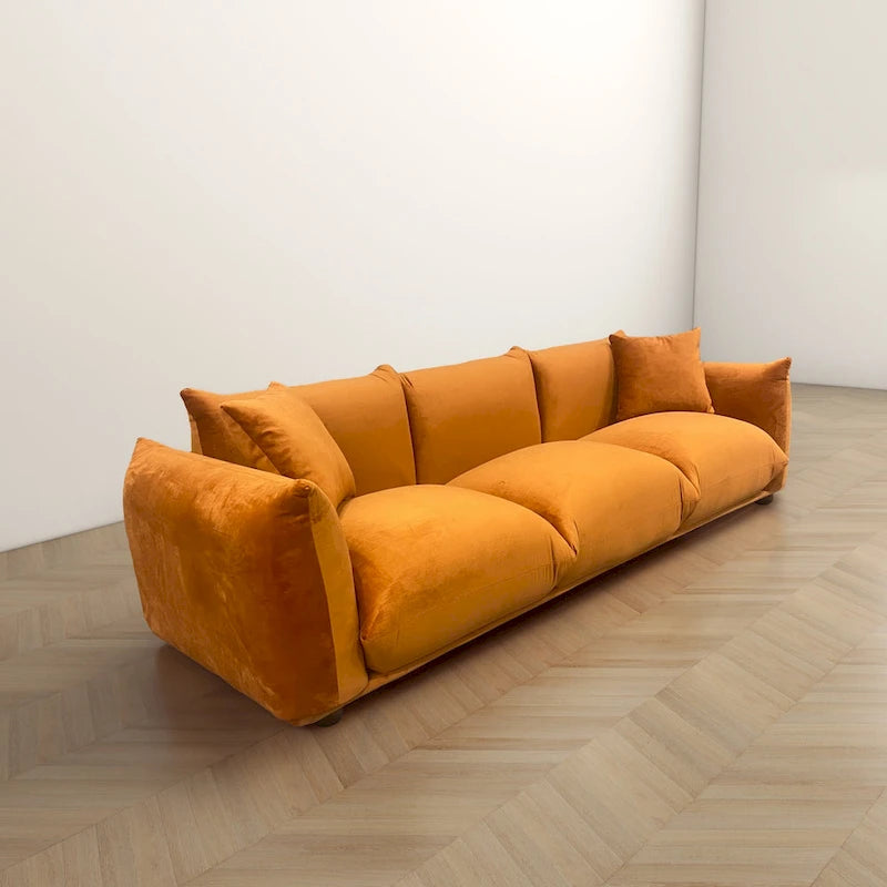 Divano Arten Mid-Century Modern di lusso in Bouclé/Velluto