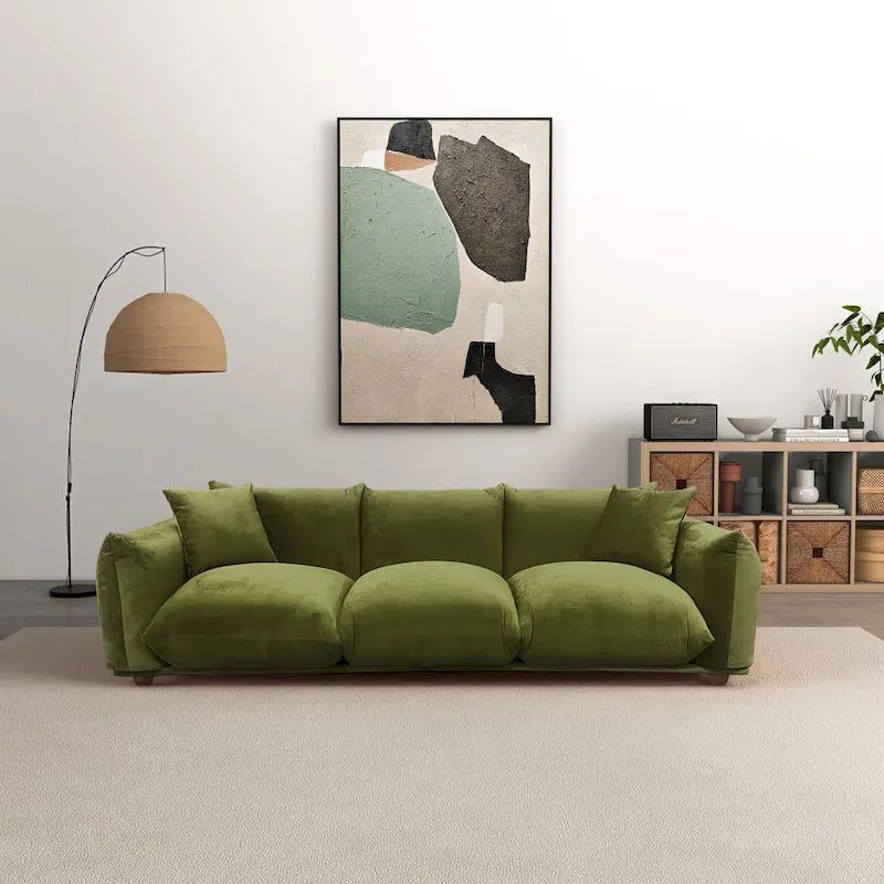 Divano Arten Mid-Century Modern di lusso in Bouclé/Velluto