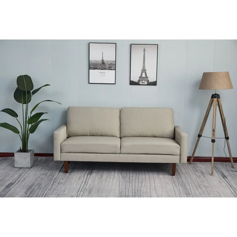 Adelaide 70 Leinensofa mit geraden Armlehnen