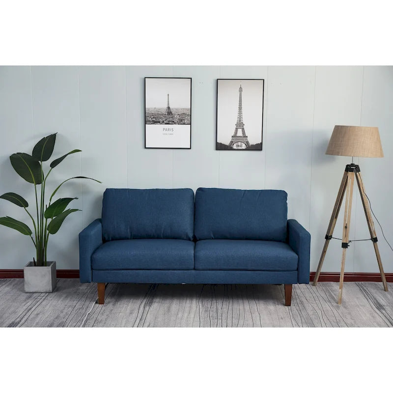 Adelaide 70 Leinensofa mit geraden Armlehnen
