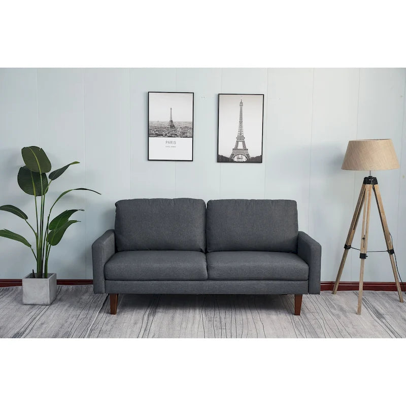 Adelaide 70 Leinensofa mit geraden Armlehnen