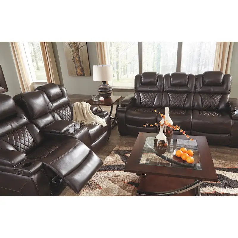 Divano Reclinabile Elettrico in Similpelle Marrone Cioccolato Warnerton - 84 L x 38 P x 44 H