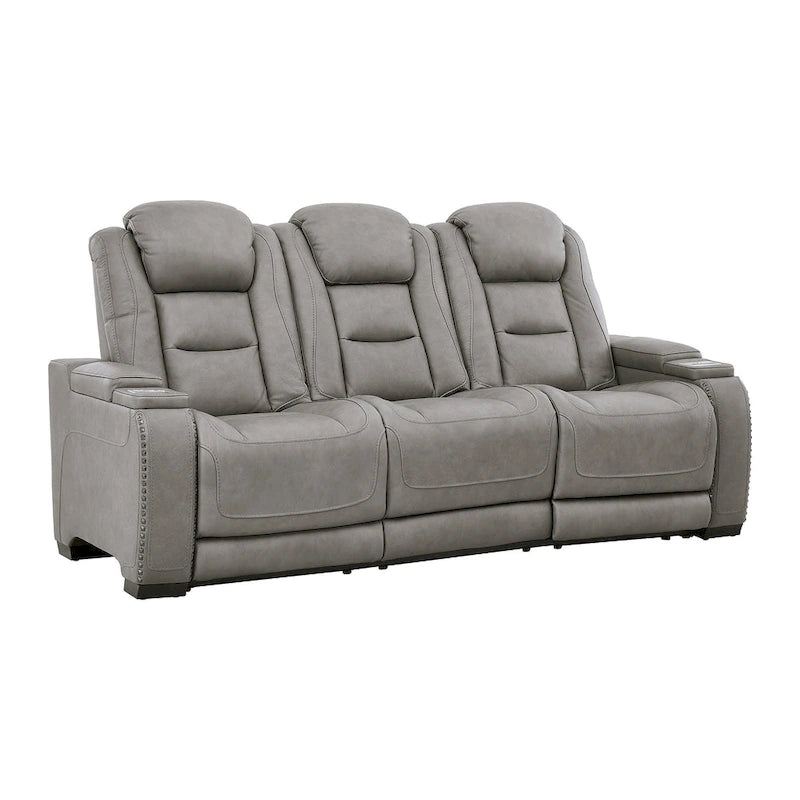 Divano reclinabile Signature Design by Ashley Man-Den in pelle, elettrico, a due posti reclinabili, 216 L x 102 P x 109 A cm