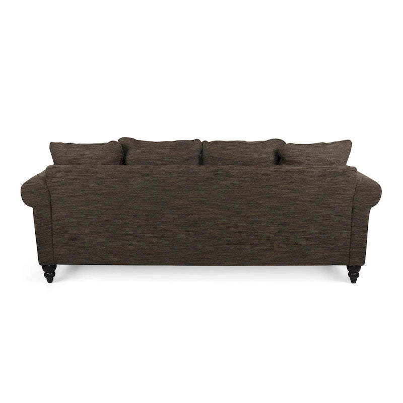 Divano a 3 posti con schienale in tessuto Manbow e finiture borchiate di Christopher Knight Home
