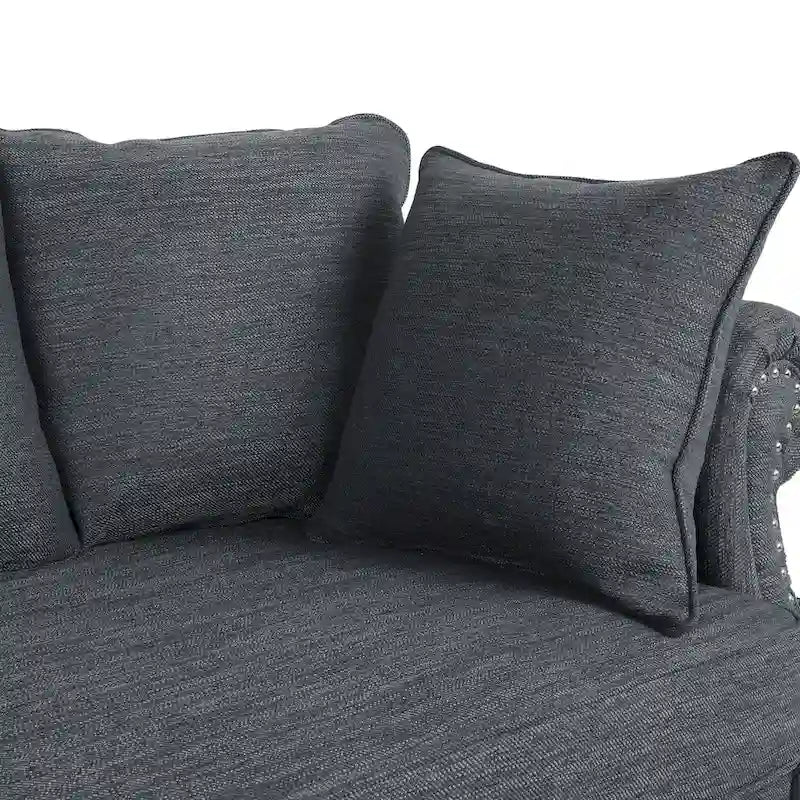 Divano a 3 posti con schienale in tessuto Manbow e finiture borchiate di Christopher Knight Home