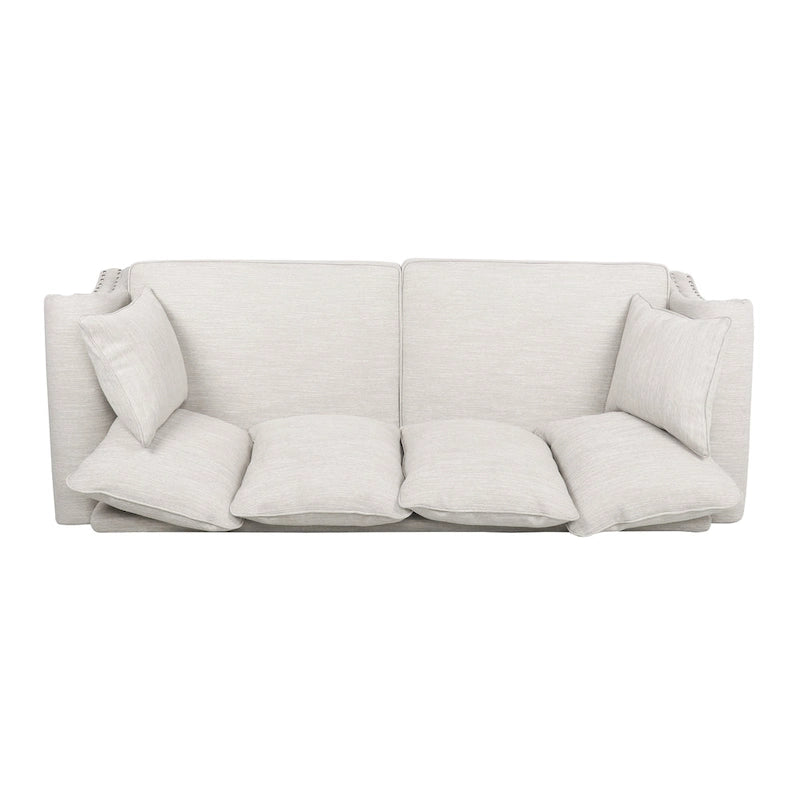Divano a 3 posti con schienale in tessuto Manbow e finiture borchiate di Christopher Knight Home