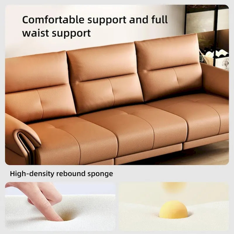 Divano reclinabile elettrico in similpelle vegana 112,5" con porta USB di ricarica