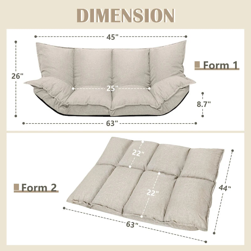 Divano moderno pigro, set futon carini, divano letto comodo e regolabile