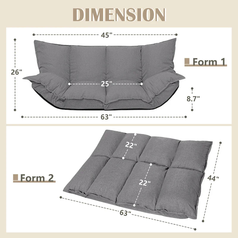 Divano moderno pigro, set futon carini, divano letto comodo e regolabile