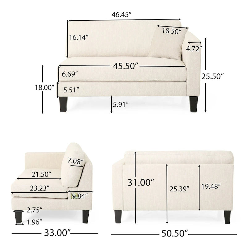 Clemons Contemporary Fabric 4-seater Sofa with Accent Pillows by Christopher Knight Home