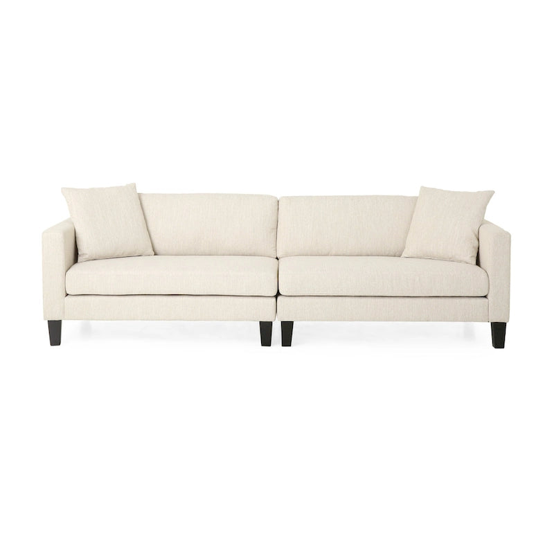 Clemons Contemporary Fabric 4-seater Sofa with Accent Pillows by Christopher Knight Home
