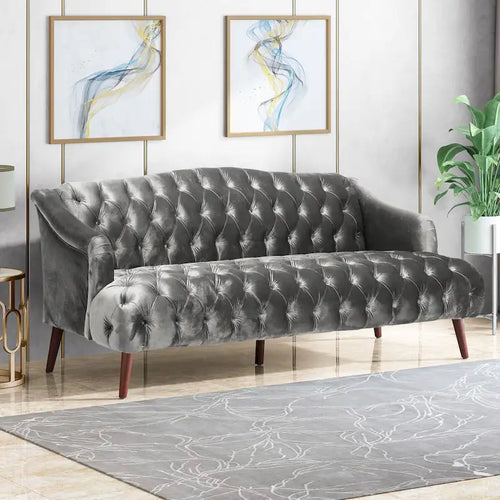 Adelia moderne glamoureuze gecapitonneerde fluwelen bank van Christopher Knight Home