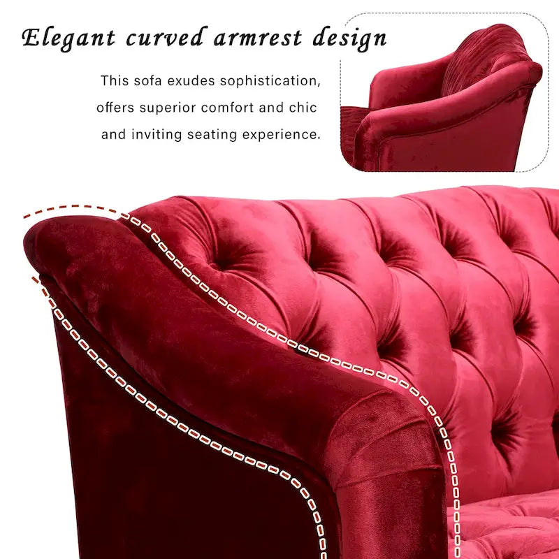 Adelia Modern Glam Tufted Velvet Sofa by Christopher Knight Home