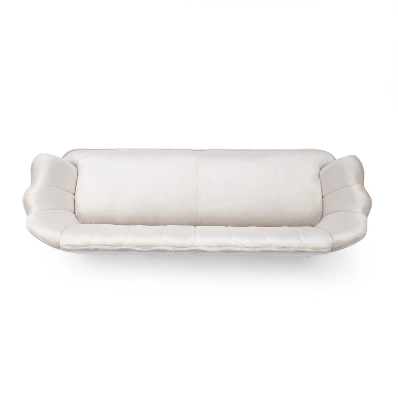 Reitz Glam Velvet Shell 3 Seater Sofa by Christopher Knight Home - 76.25 L x 29.25 W x 33.50 H