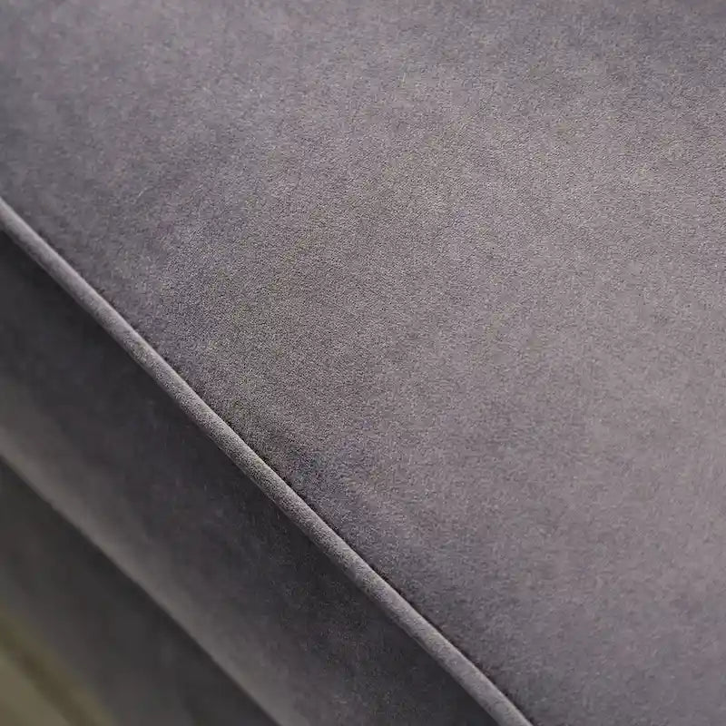 Divano Addae Glam in Velluto Grigio con Bottoni Trapuntati di Furniture of America