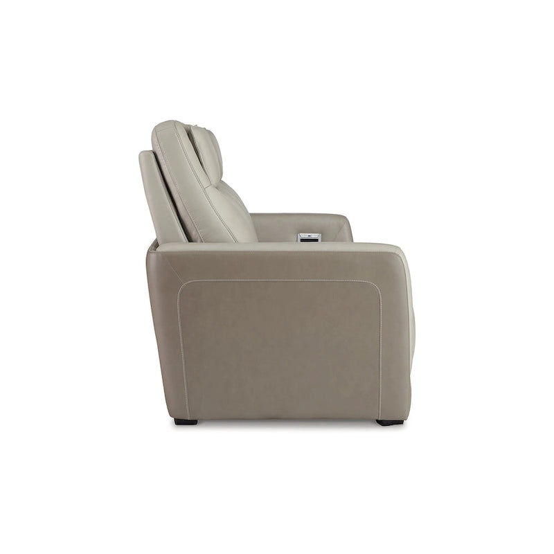 Signature Design by Ashley Battleville Silver 2 Seat Power Reclining Sofa with Adjustable Headrest - 85W x 40D x 43H
