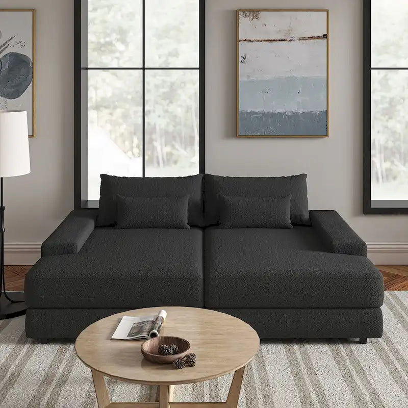 Conradus Modren Oversize 57 Deep Square Arm Sofa by HULALA HOME