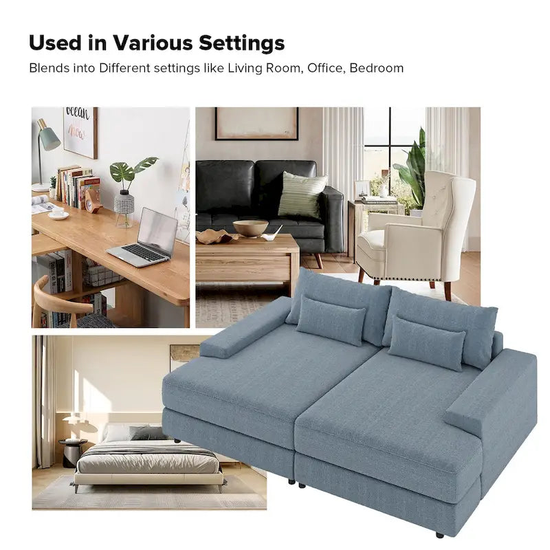 Conradus Modren Oversize 57 Deep Square Arm Sofa by HULALA HOME
