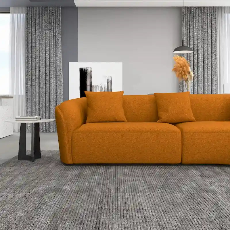 Divano curvo moderno di lusso in stile Gallar Japandi French Boucle