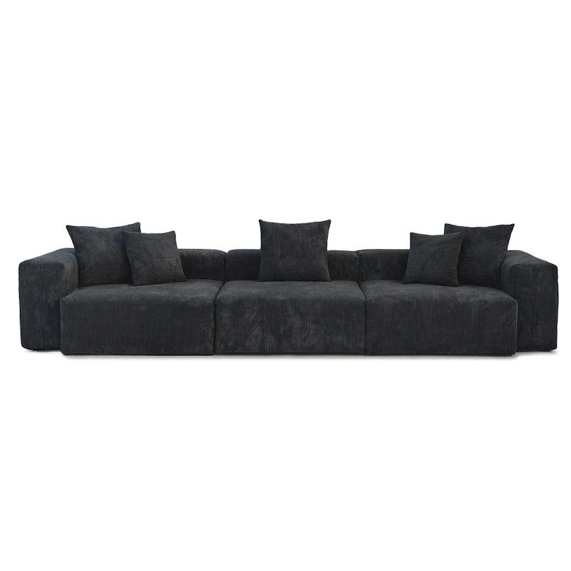 142 Contemporary Corduroy Sectional Sofa Classic Deep Couch