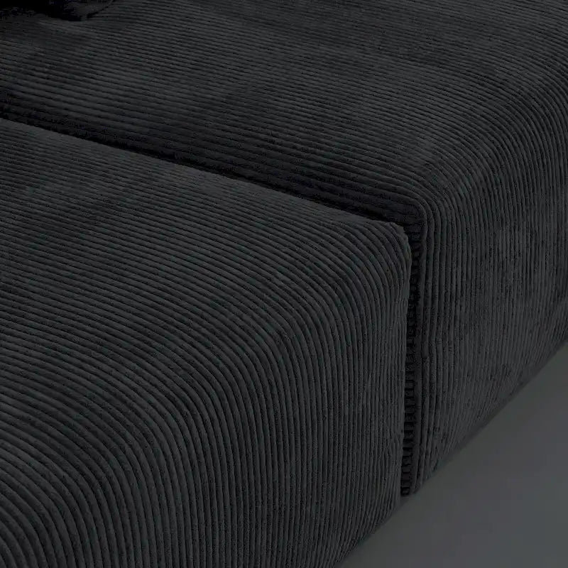142 Contemporary Corduroy Sectional Sofa Classic Deep Couch