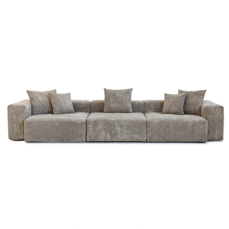 142 Contemporary Corduroy Sectional Sofa Classic Deep Couch