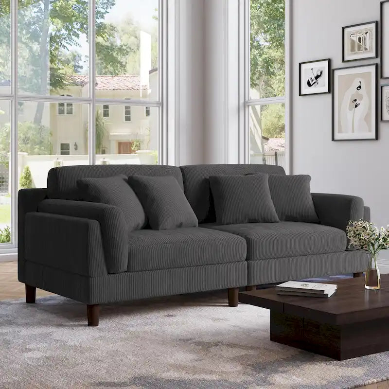 90.2W 2-Sitzer-Wohnzimmersofa mit Cordbezug