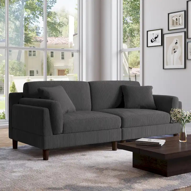 90.2W 2-Sitzer-Wohnzimmersofa mit Cordbezug