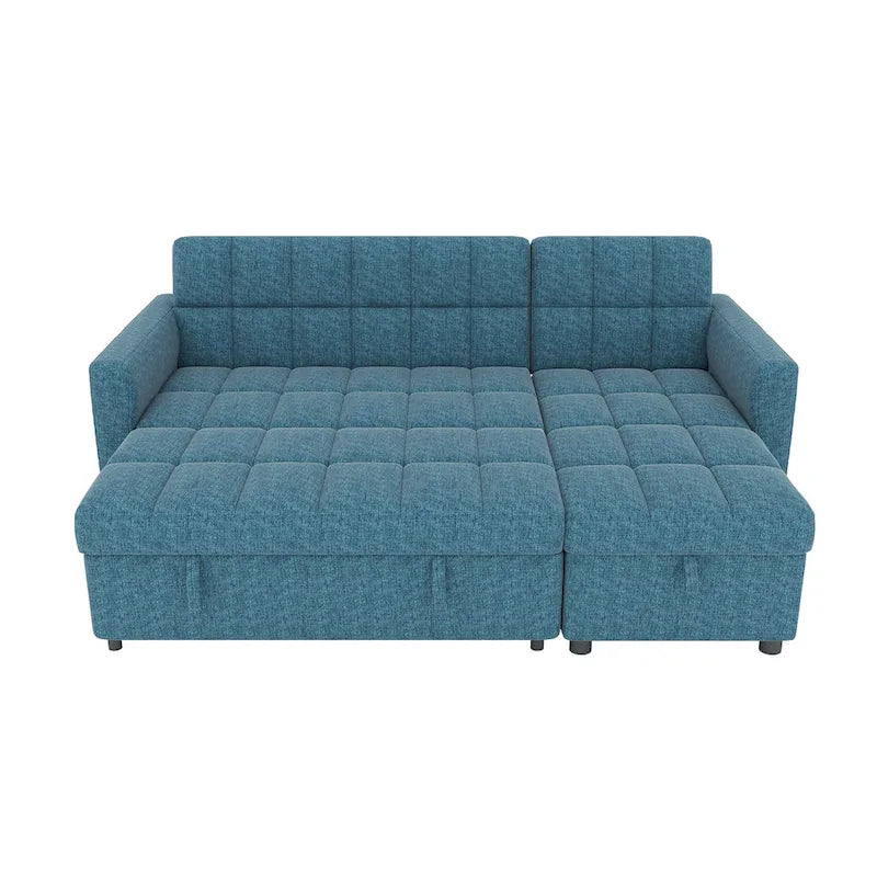 L-shaped Pull-out Sleeper Sectional Sofa Bed with Storage Chaise