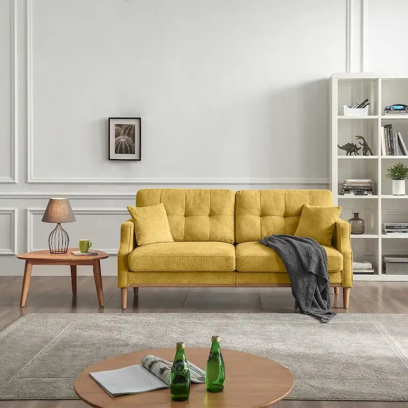 Modern 3-seat Fabric Sofa with USB Charge Port