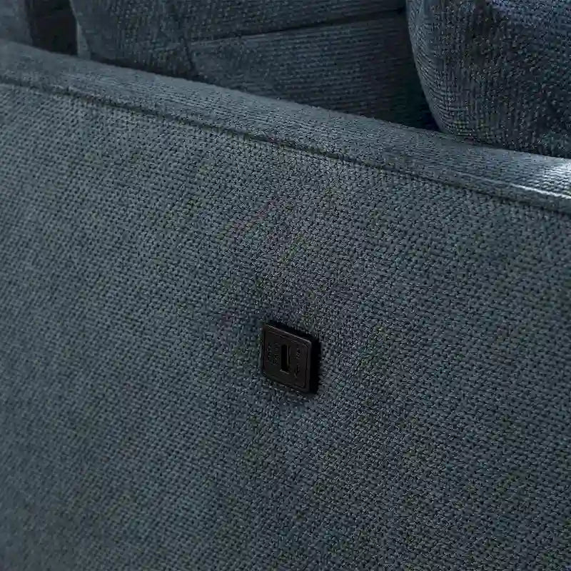 Moderno divano in tessuto a 3 posti con porta di ricarica USB