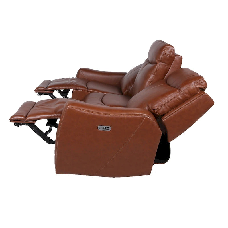 Steve Silver Newport Power Top Grain Leather Reclining Sofa