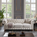 Divano Chesterfield in Tessuto di Lino