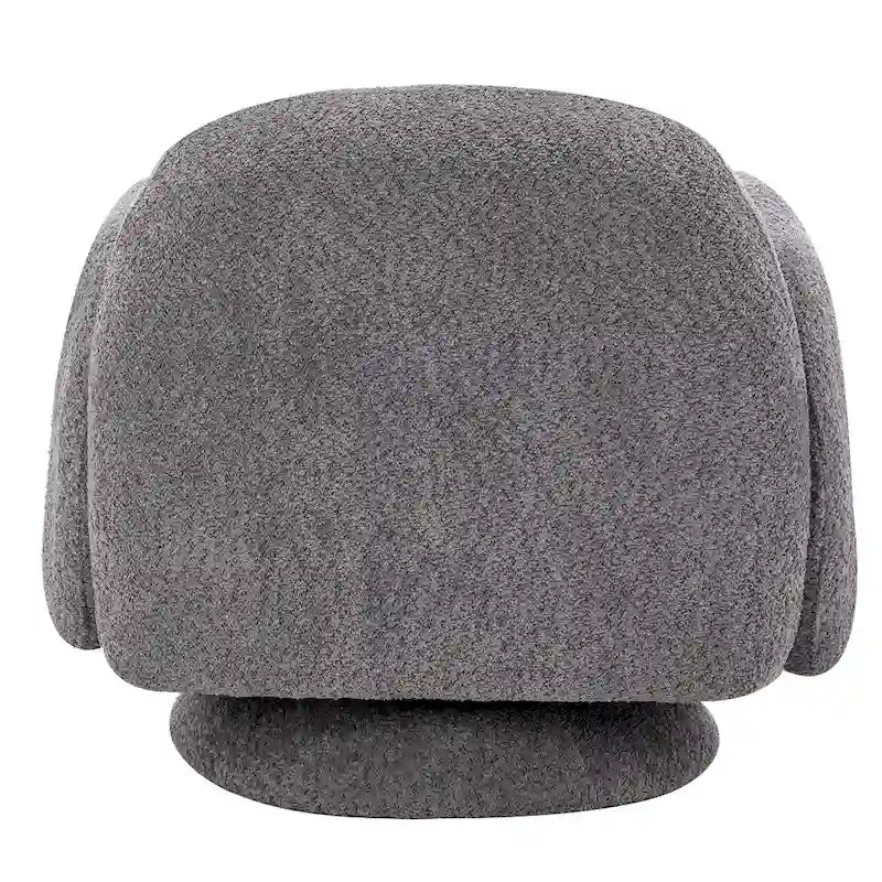 Poltrona barrel d'accento girevole rivestita in bouclé con braccioli, set da 1