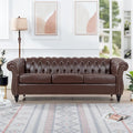 Comfortable 3-Seater Sofa with Fashion Striped Seat Cushion