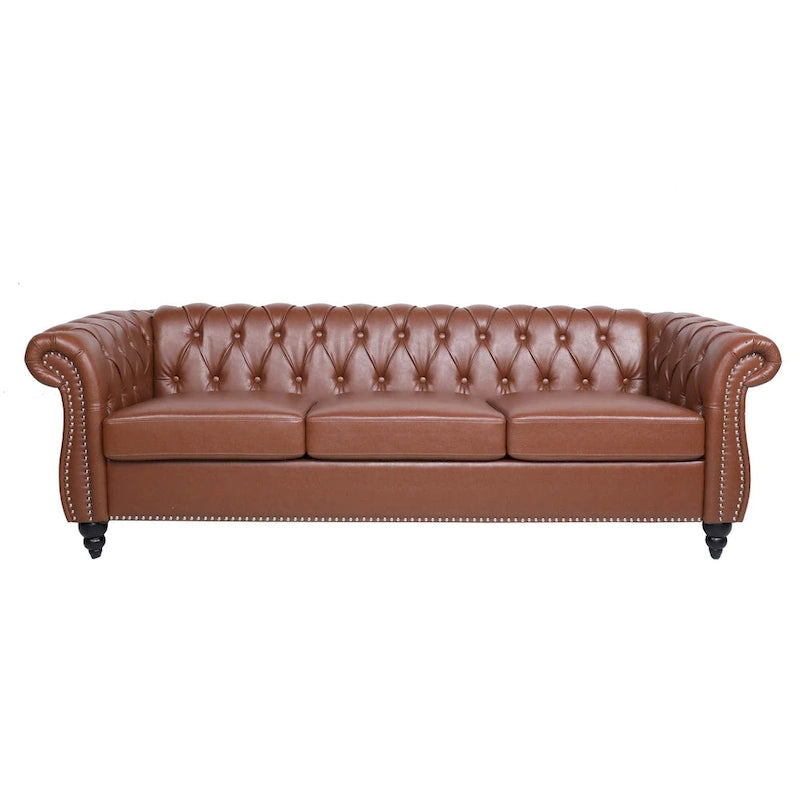 Comfortable 3-Seater Sofa with Fashion Striped Seat Cushion