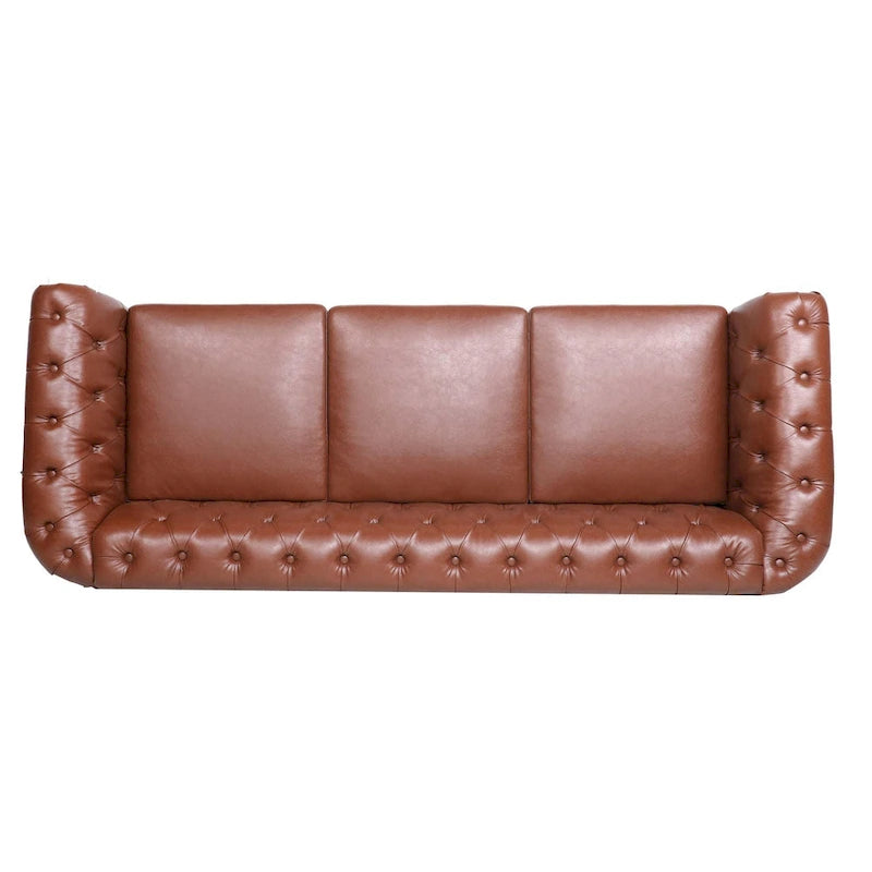 Comfortable 3-Seater Sofa with Fashion Striped Seat Cushion