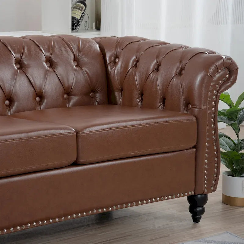 Comfortable 3-Seater Sofa with Fashion Striped Seat Cushion