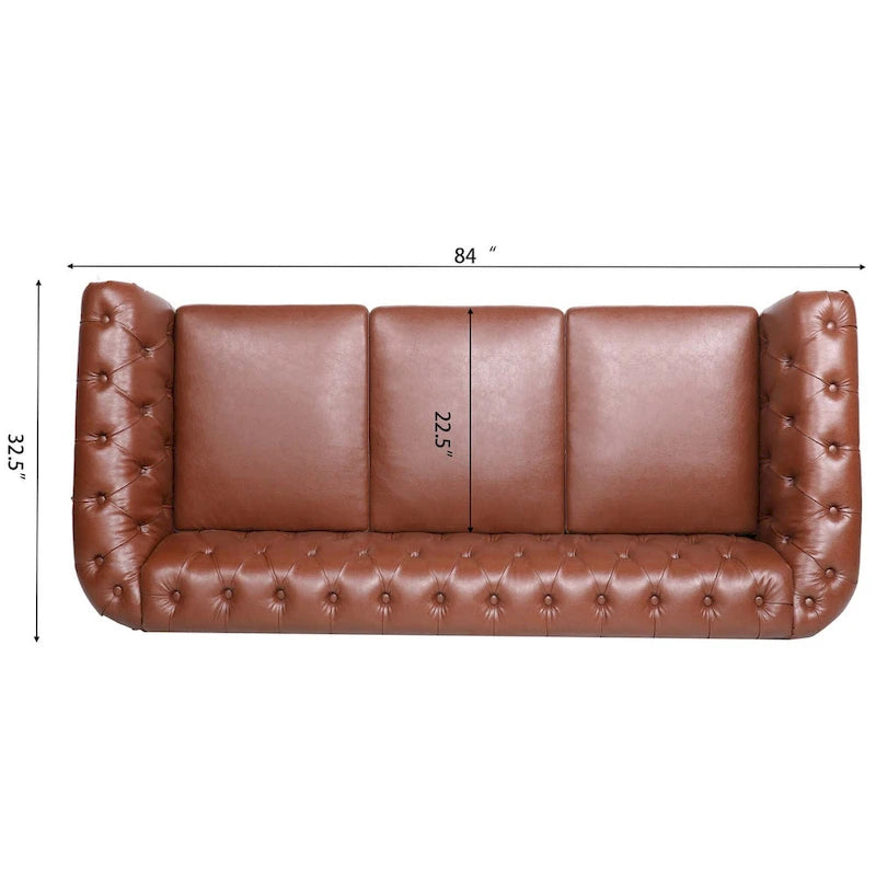 Comfortable 3-Seater Sofa with Fashion Striped Seat Cushion
