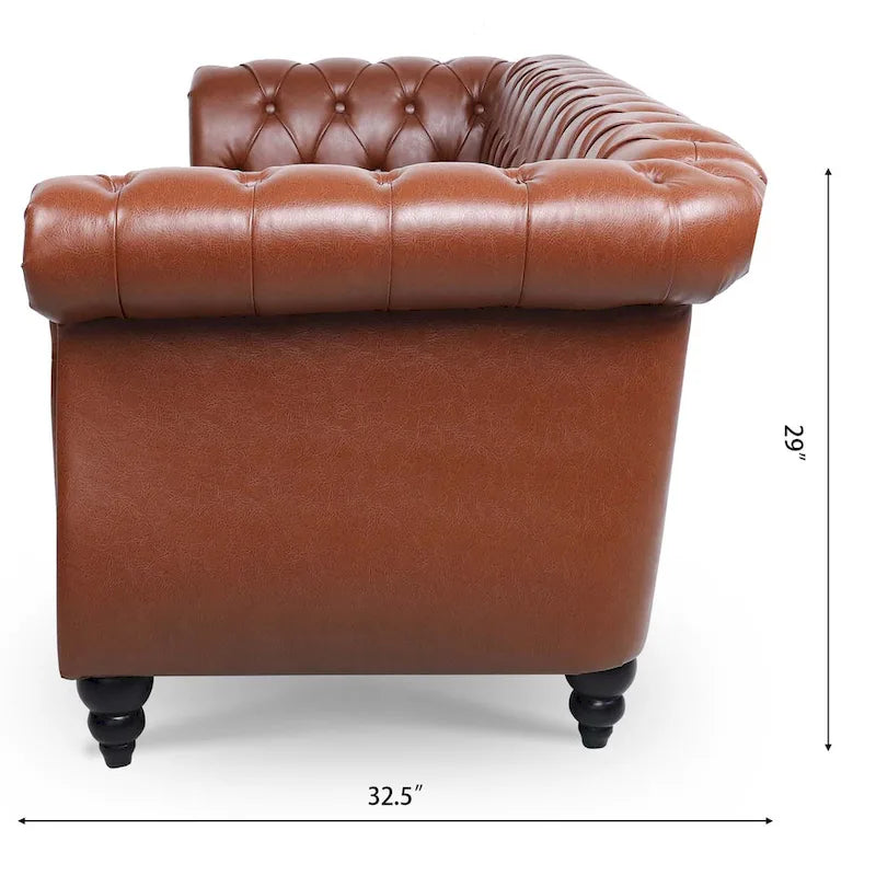 Comfortable 3-Seater Sofa with Fashion Striped Seat Cushion