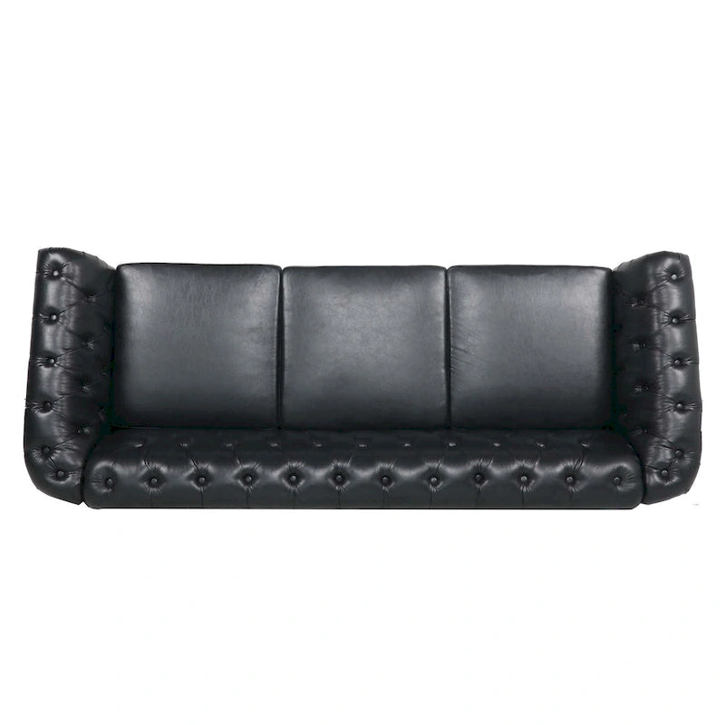 Comfortable 3-Seater Sofa with Fashion Striped Seat Cushion