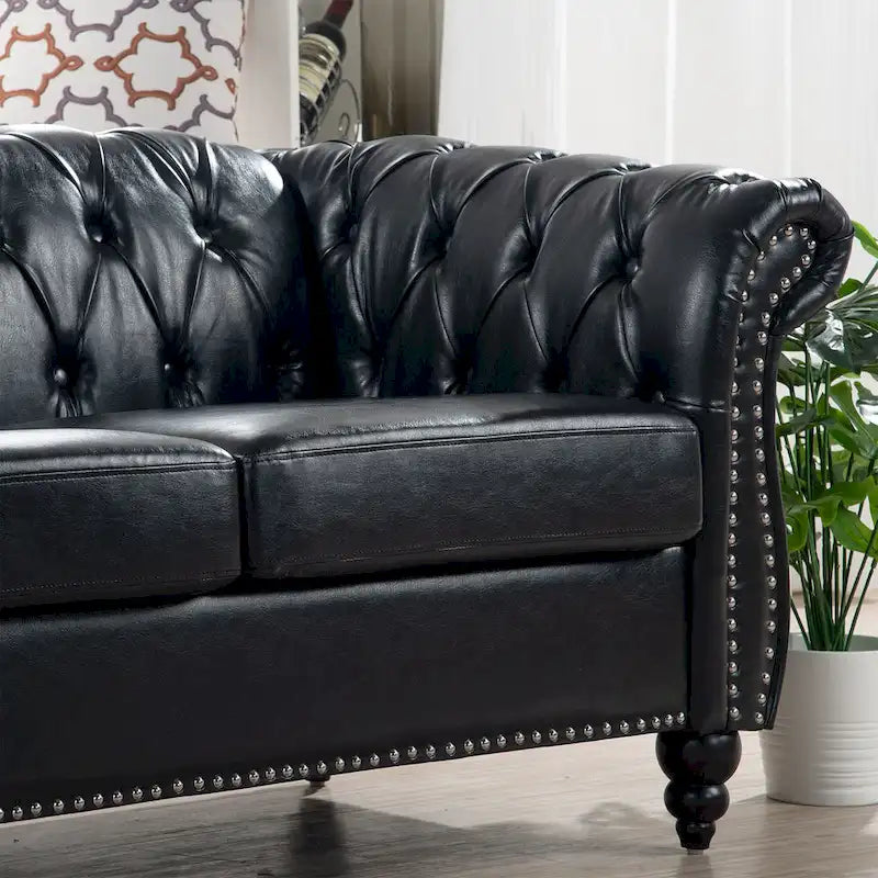 Comfortable 3-Seater Sofa with Fashion Striped Seat Cushion