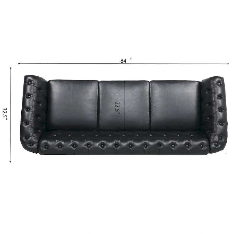 Comfortable 3-Seater Sofa with Fashion Striped Seat Cushion