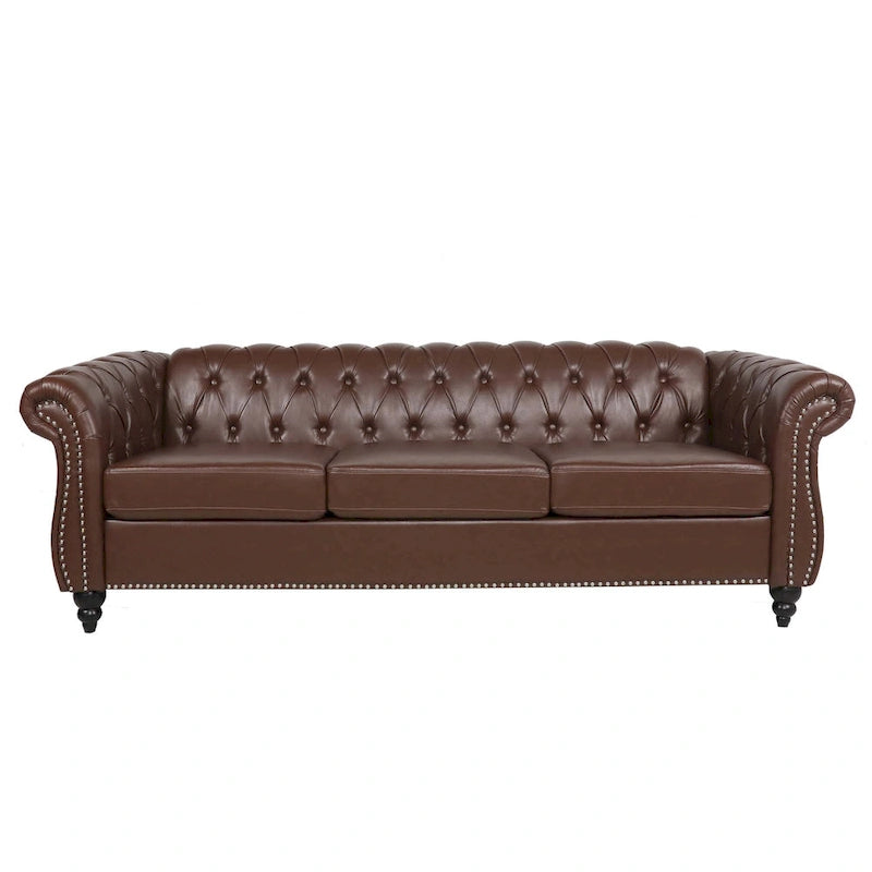 Comfortable 3-Seater Sofa with Fashion Striped Seat Cushion