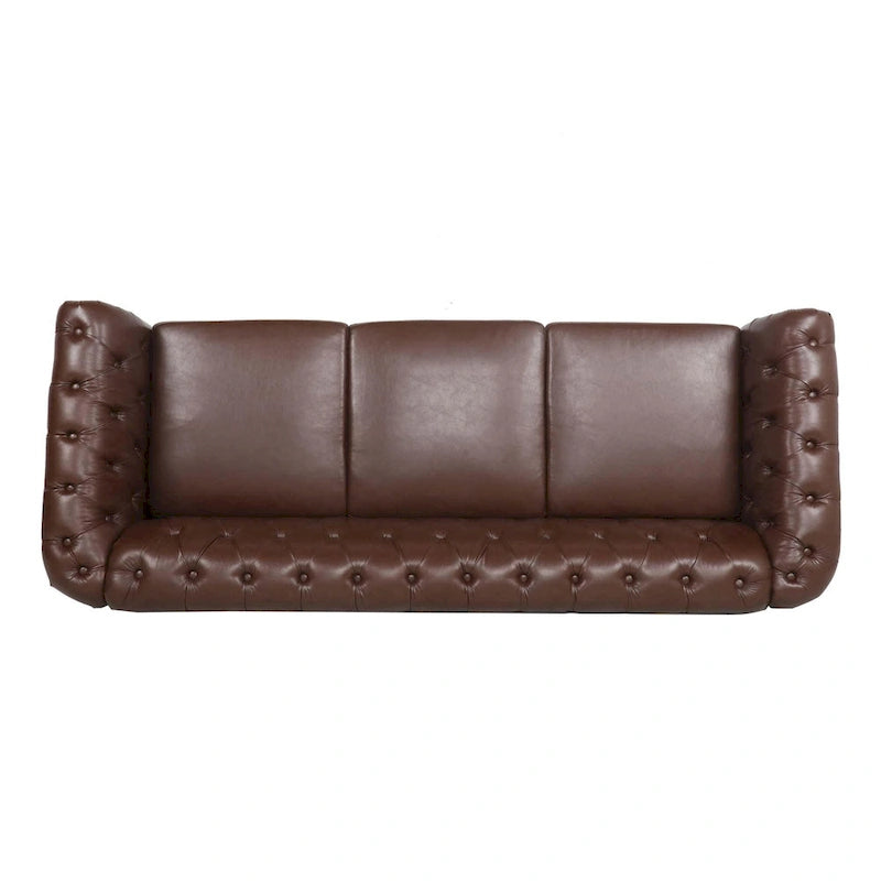 Comfortable 3-Seater Sofa with Fashion Striped Seat Cushion