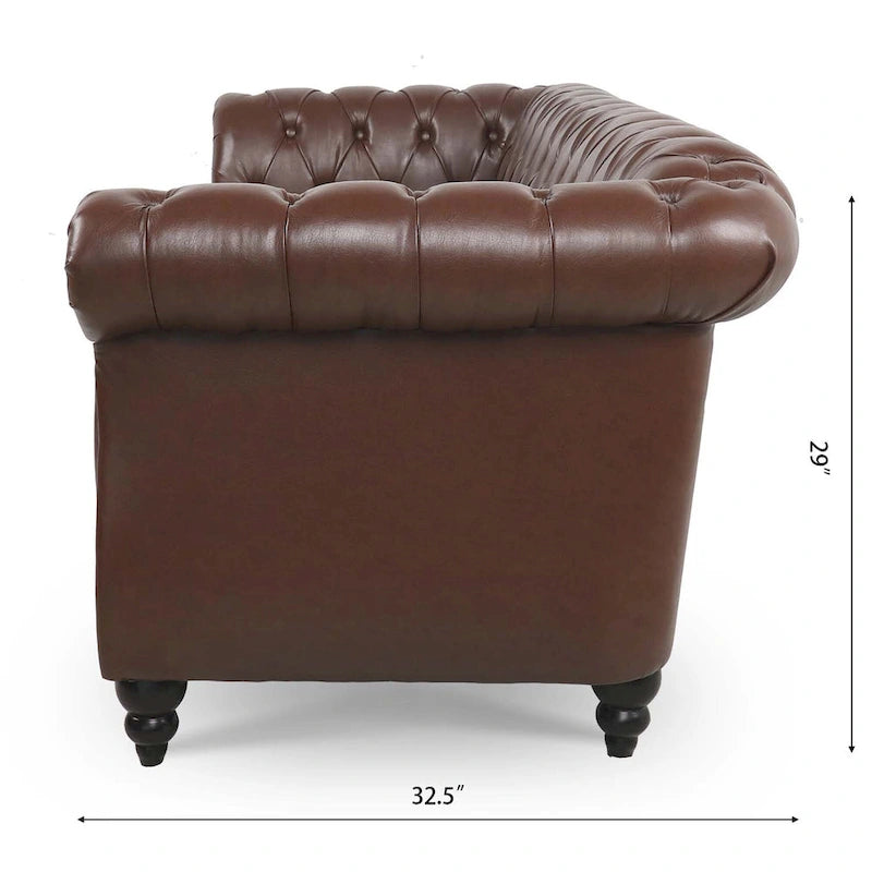 Comfortable 3-Seater Sofa with Fashion Striped Seat Cushion