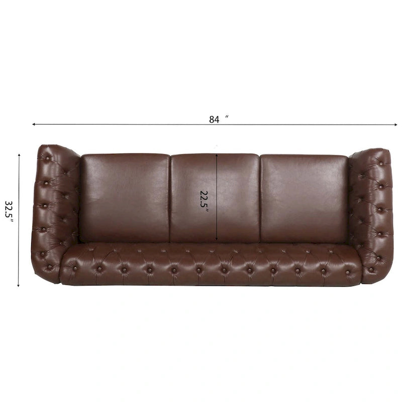 Comfortable 3-Seater Sofa with Fashion Striped Seat Cushion
